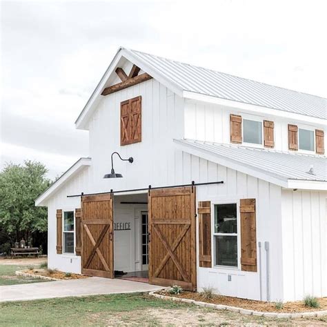 white metal barn house|white barndominium house.